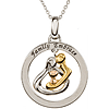 Sterling Silver Embraced by the Heart Family Circle Necklace 