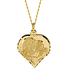 14kt Yellow Gold My Beautiful Child Heart Pendant & Chain
