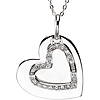 Sterling Silver Mother and Son Heart Pendant & Chain