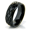 Black Ceramic Etched Rings