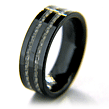 Black Ceramic Inlay Rings