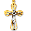 Two-Tone Gold Crucifix Pendants