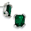 Sterling Silver Emerald Earrings