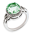 Sterling Silver Green Quartz Rings