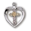 Sterling Silver Heart Cross Pendants