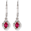 Sterling Silver Ruby Earrings
