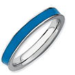 Blue Enamel Stackable Expressions Rings
