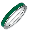Green Enamel Stackable Expressions Rings