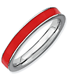 Red Enamel Stackable Expressions Rings