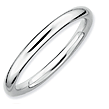 Rhodium Polished Stackable Expressions Rings