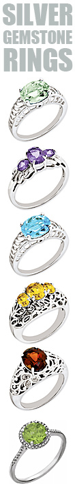 Silver Gemstone Rings